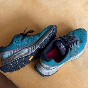 Merrell Teal and Black Moab Flight Trail Sneakers